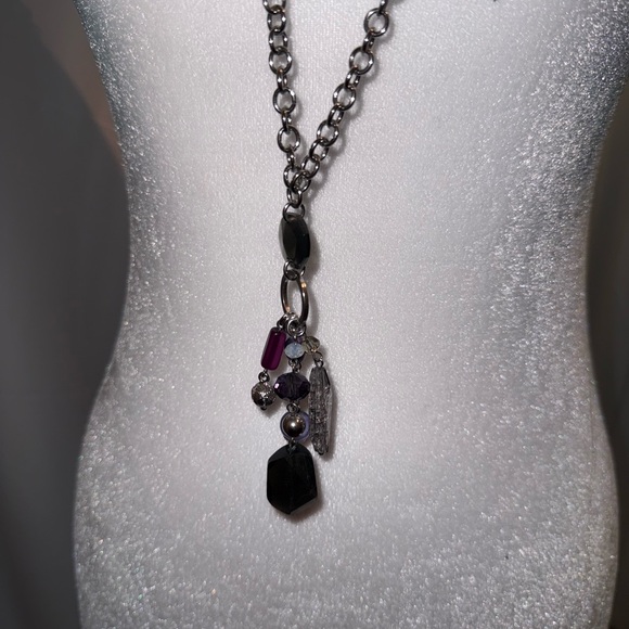 Lia Sophia Purple and Silver Charm Necklace - Picture 4 of 5